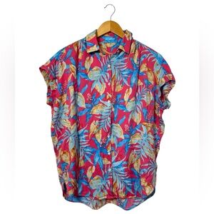 J. McLaughlin | Alondra Blouse | Tropical Print | Summer Button Down | Size S